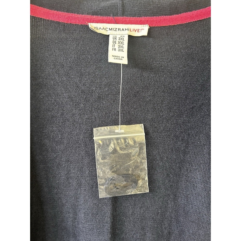 Isaac Mizrahi Live Cardigan Womens 2X Plus Navy Open Front LS Cotton Rayon New T - Picture 4 of 12